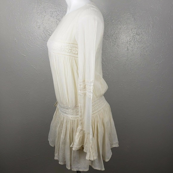 TULAROSA Cream Berkley Prairie Lace Mini Dress XS - Picture 6 of 11